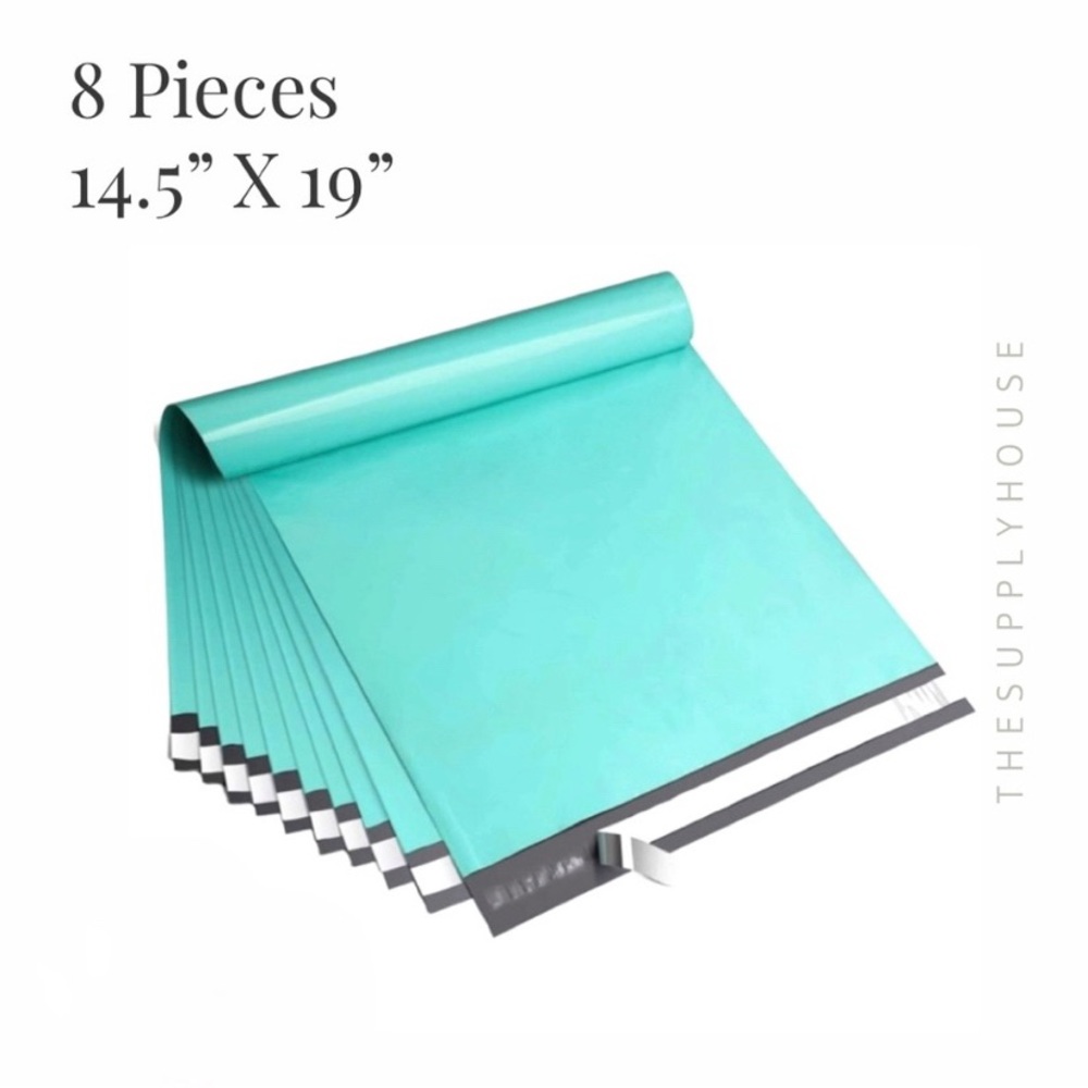 Extra large teal 14.5x19 poly mailers. Shipping pouch plastic shipping envelopes
